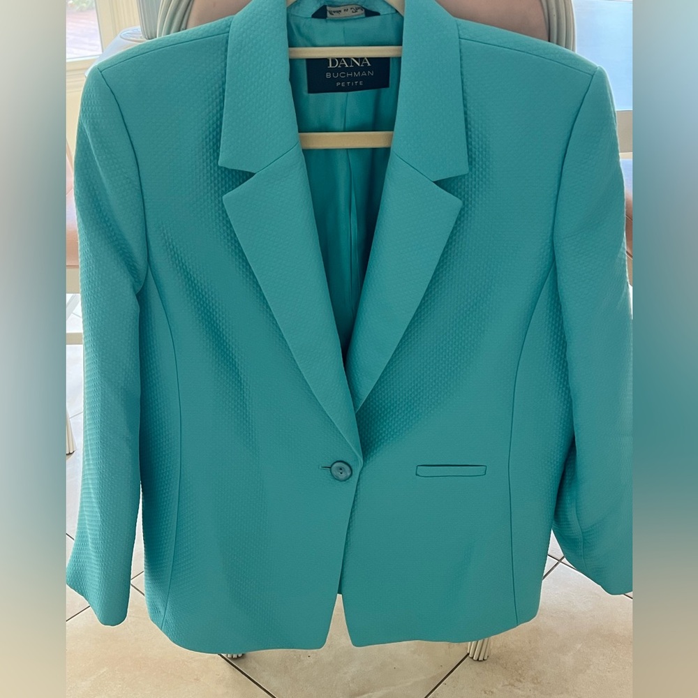 Dana Buchman Women's bright aqua textured blazer
